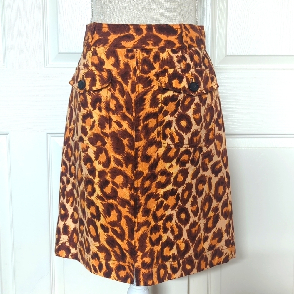Kate Spade Panthera Leopard Canvas Skirt - Picture 2 of 6